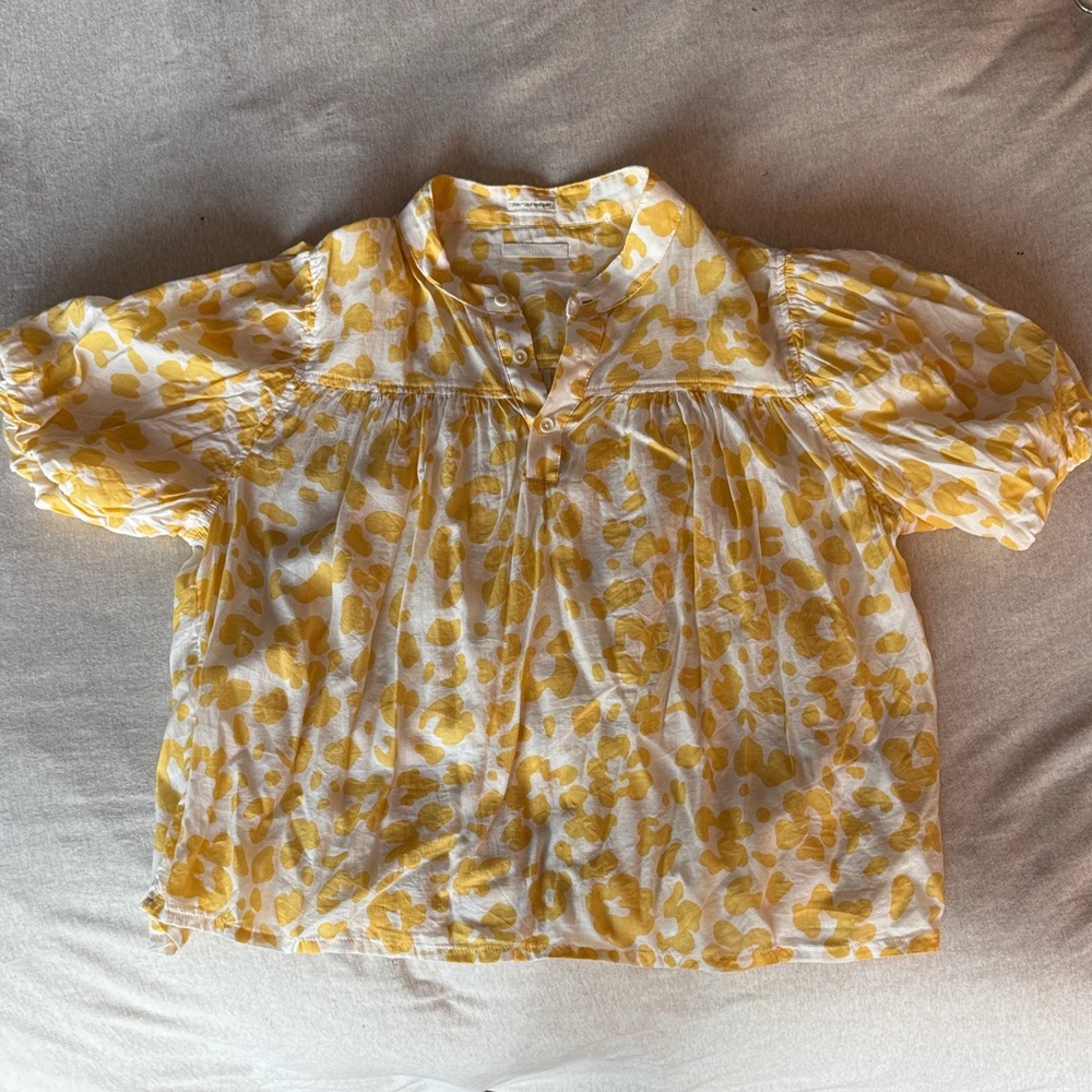 MOTHER White and Yellow Patterned Top